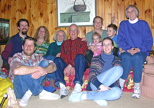 50th Anniversary dinner family photo: Hugh Munro, Alice Oglesby, Claire, Mac, Molly, Claire Callisto, Silas, Judy Sutula, (front) Terry Holmes and Jody Sutula