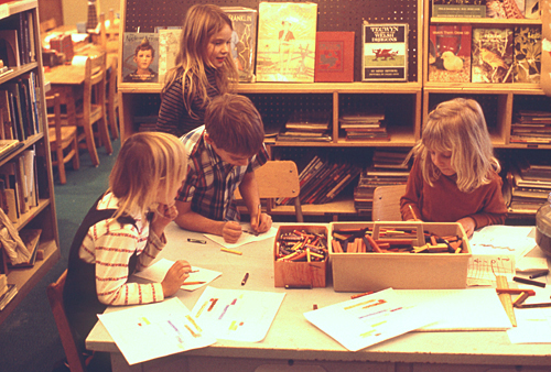 Working on Math problems at the Westminster West School.